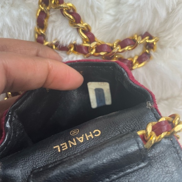 Rare Vintage Chanel Nano Velvet Flap Bag - Picture 2 of 12
